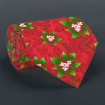 Hawaiian Holly Red Two-Sided Tie<br><div class="desc">Red with kelly green and white colorway. Mele Kalikimaka is the Hawai'ian expression for Merry Christmas & happy holidays! This vintage inspired textile design is a tropical interpretation of holly in bright colours and subtle gradients. These designs come in several colorways.</div>