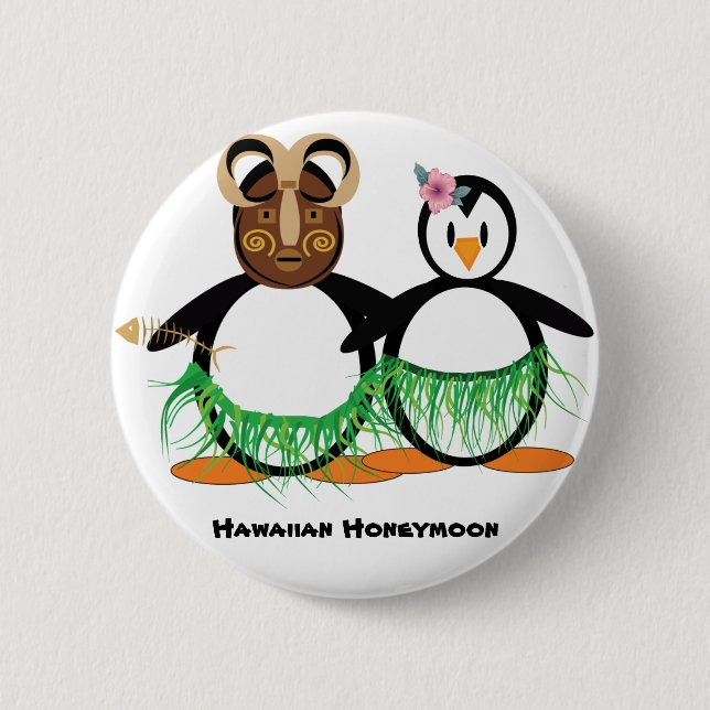 Hawaiian Honeymoon 2 Inch Round Button (Front)