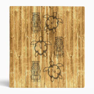 Hawaiian Honu And Tiki Mask Binder
