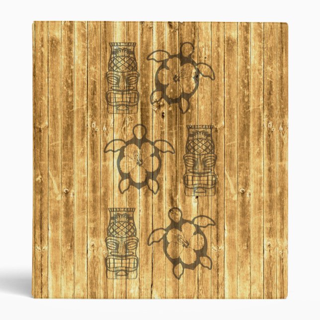 Hawaiian Honu And Tiki Mask Binder (Front)
