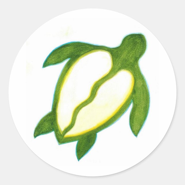 Hawaiian Honu Classic Round Sticker (Front)