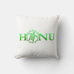 Hawaiian Honu Green Sea Turtle Throw Pillow