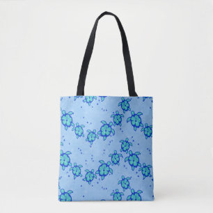 Hawaiian Honu Hibiscus Sea Turtles Tote Bag
