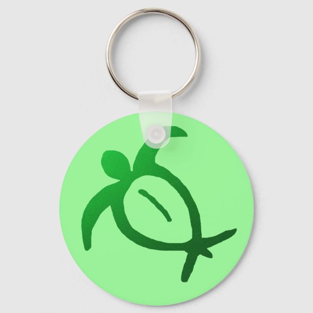Hawaiian Honu Petroglyph - Keychain (Front)