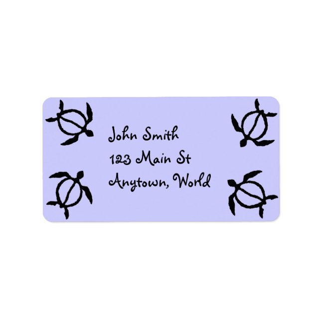 Hawaiian Honu Turtle Label (Front)