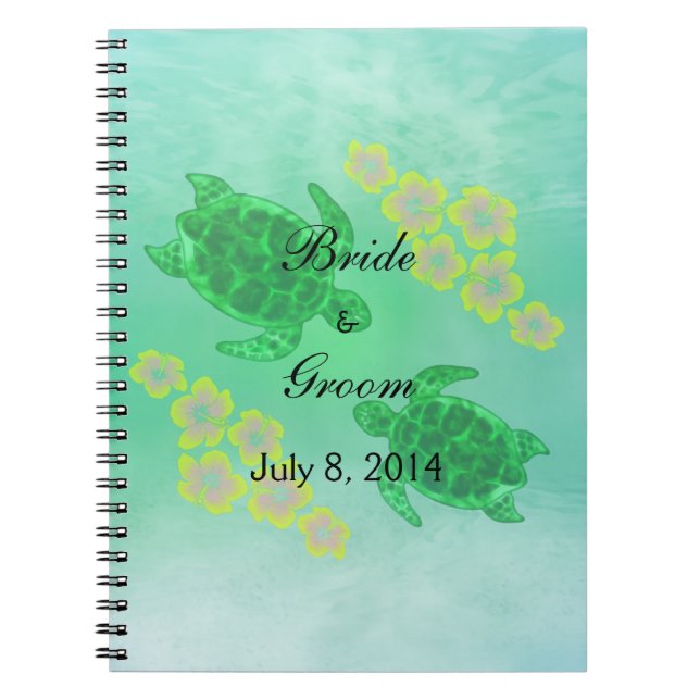 Hawaiian Honu Wedding Guest Book (Front)