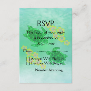 Hawaiian Honu Wedding RSVP Card