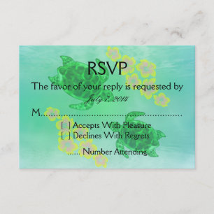 Hawaiian Honu Wedding RSVP Card