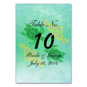 Hawaiian Honu Wedding Table Number