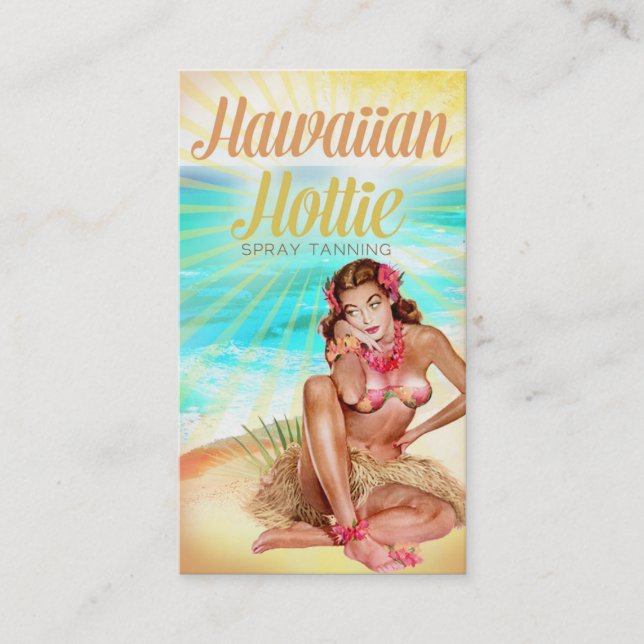Hawaiian Hottie Contact Me for Customization Business Card (Front)
