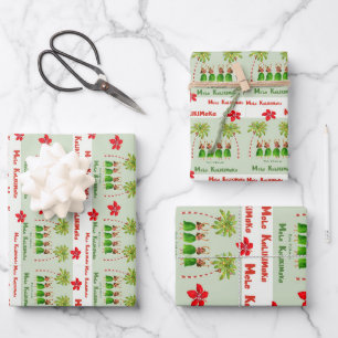 Hawaiian Hula Christmas Wrapping Paper