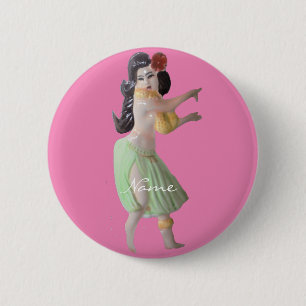 Hawaiian Hula Dancer Thunder_Cove 2 Inch Round Button