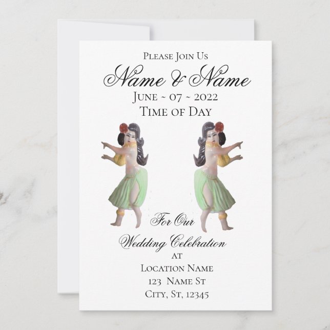 Hawaiian Hula Dancer Thunder_Cove Invitation (Front)