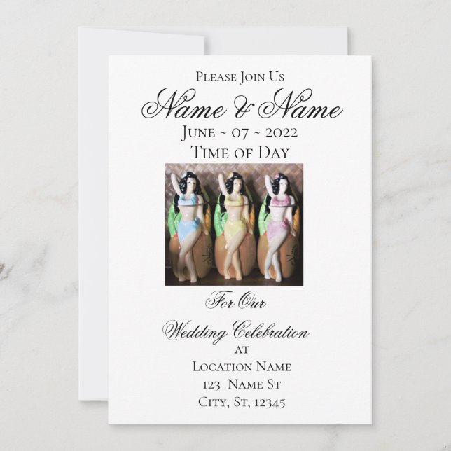 Hawaiian Hula Dancer Thunder_Cove Invitation (Front)