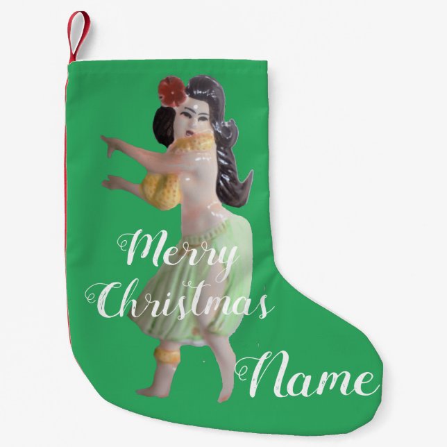 Hawaiian Hula Dancer Thunder_Cove Small Christmas Stocking (Front)