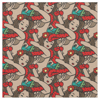 Hawaiian Hula Dancers Fabric