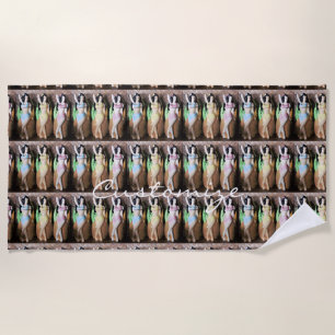 Hawaiian Hula Dancers Thunder_Cove Beach Towel