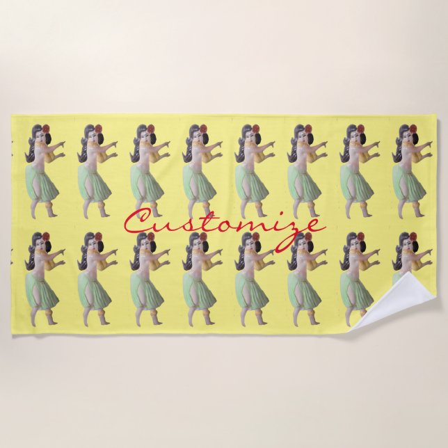 Hawaiian Hula Dancers Thunder_Cove Beach Towel (Front)