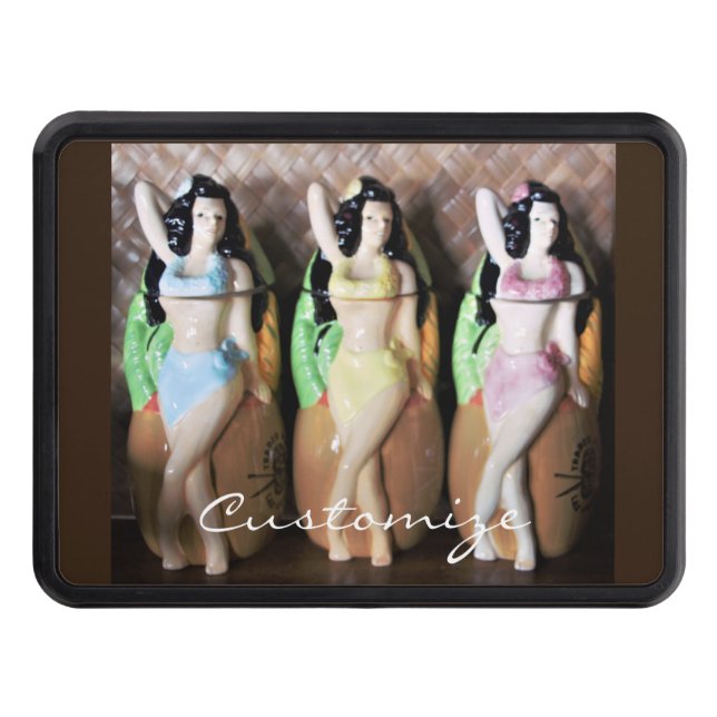 Hawaiian Hula Dancers Thunder_Cove Trailer Hitch Cover (Front)
