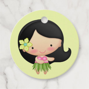 Hawaiian Hula Girl Favour Tags
