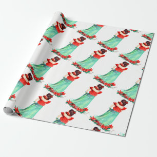 Hawaiian Hula Girl Papier cadeau de Noël