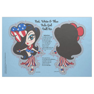 Hawaiian Hula Girl Patriotic Doll Kits and Novelty Fabric