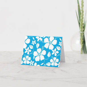 HAWAIIAN HULA (HIBISCUS) BLUE THANK YOU CARD