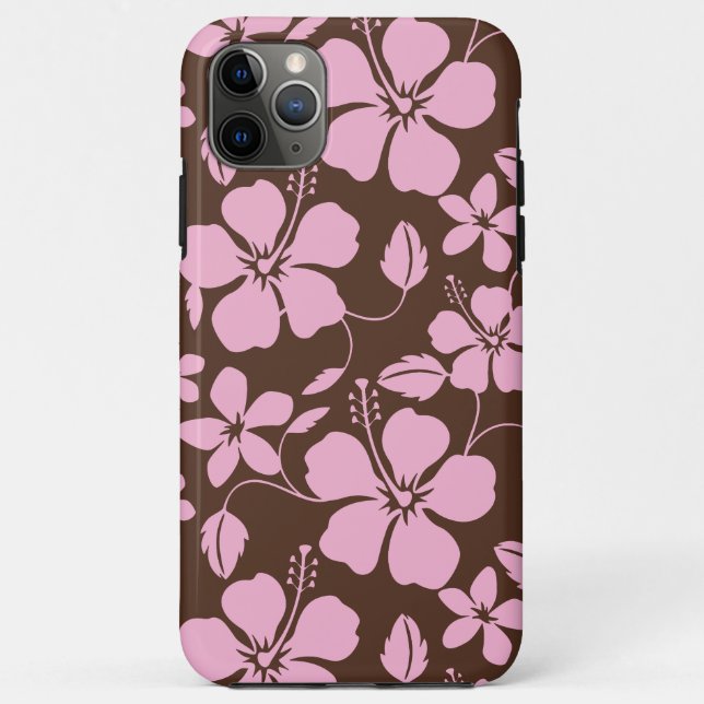 HAWAIIAN HULA (HIBISCUS) BROWN/PINK Case-Mate iPhone CASE (Back)