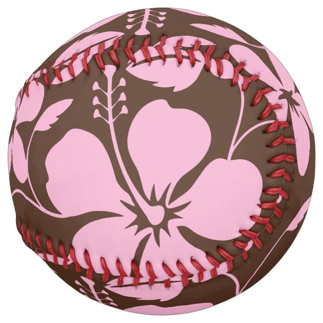 HAWAIIAN HULA (HIBISCUS) BROWN/PINK SOFTBALL (Back Left)