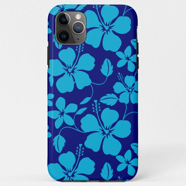 HAWAIIAN HULA (HIBISCUS) DARK/LIGHT BLUE Case-Mate iPhone CASE (Back)