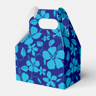 HAWAIIAN HULA (HIBISCUS) DARK/LIGHT BLUE FAVOR BOX