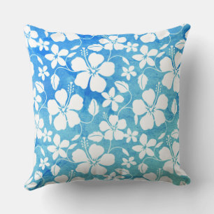 HAWAIIAN HULA (HIBISCUS) GREENLEAF THROW PILLOW