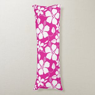 HAWAIIAN HULA (HIBISCUS) HOT PINK BODY PILLOW