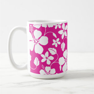 HAWAIIAN HULA (HIBISCUS) HOT PINK COFFEE MUG