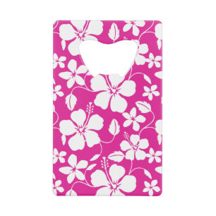 HAWAIIAN HULA (HIBISCUS) HOT PINK CREDIT CARD BOTTLE OPENER