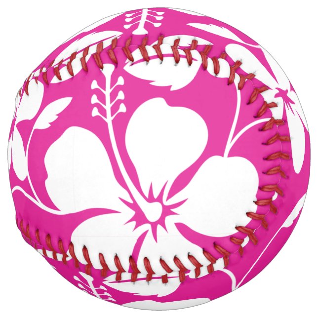 HAWAIIAN HULA (HIBISCUS) HOT PINK SOFTBALL (Back Left)