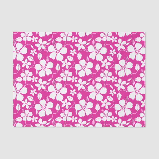 HAWAIIAN HULA (HIBISCUS) HOT PINK TISSUE PAPER (Front)