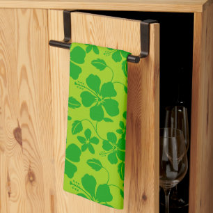 HAWAIIAN HULA (HIBISCUS) LEMON LIME KITCHEN TOWEL