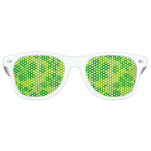 HAWAIIAN HULA (HIBISCUS) LEMON LIME RETRO SUNGLASSES