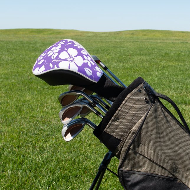 HAWAIIAN HULA (HIBISCUS) LIGHT PURPLE GOLF HEAD COVER (In Situ)