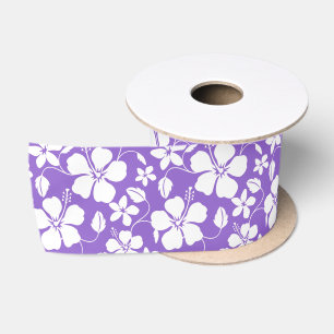 HAWAIIAN HULA (HIBISCUS) LIGHT PURPLE SATIN RIBBON