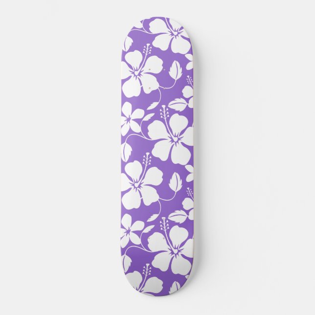 HAWAIIAN HULA (HIBISCUS) LIGHT PURPLE SKATEBOARD (Front)