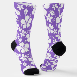 HAWAIIAN HULA (HIBISCUS) LIGHT PURPLE SOCKS
