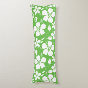 HAWAIIAN HULA (HIBISCUS) LIME BODY PILLOW