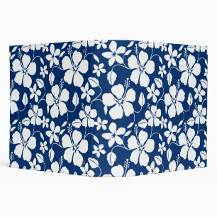 HAWAIIAN HULA (HIBISCUS) NAVY 3 RING BINDER