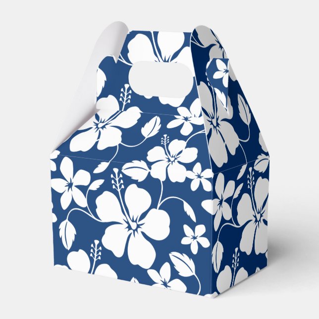 HAWAIIAN HULA (HIBISCUS) NAVY FAVOR BOX (Front Side)