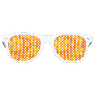 HAWAIIAN HULA (HIBISCUS) ORANGE MIX RETRO SUNGLASSES