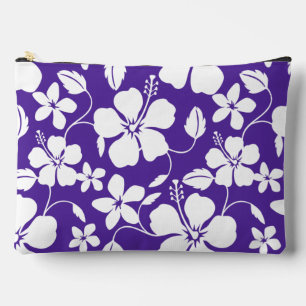 HAWAIIAN HULA (HIBISCUS) PATTERN IN PURPLE ACCESSORY POUCH