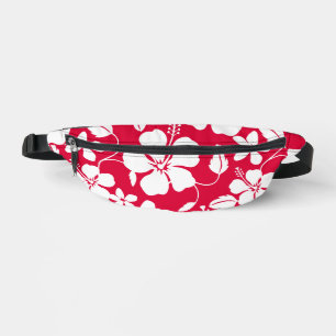 HAWAIIAN HULA (HIBISCUS) PATTERN IN RED FANNY PACK