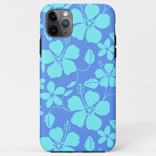 HAWAIIAN HULA (HIBISCUS) PERIWINKLE/TEAL Case-Mate iPhone CASE (Back)